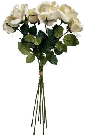 Krémszínű rózsacsokor, 7 db, magasság 70 cm
