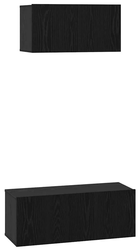 TV szekrény garnitúra 2 pcs Musta tammi 80 x 30 x 30 cm Faanyag