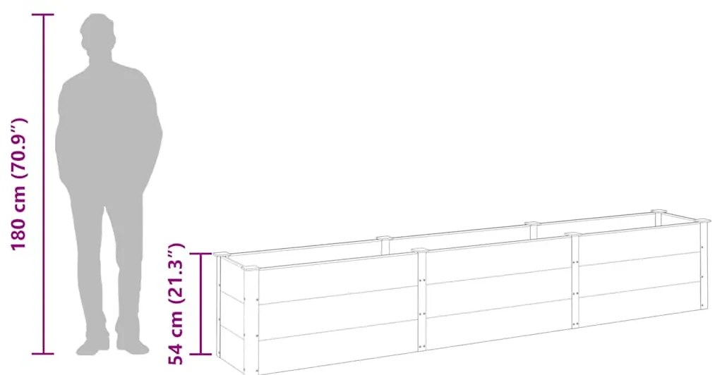 szürke WPC kerti magaságyás 300 x 50 x 54 cm