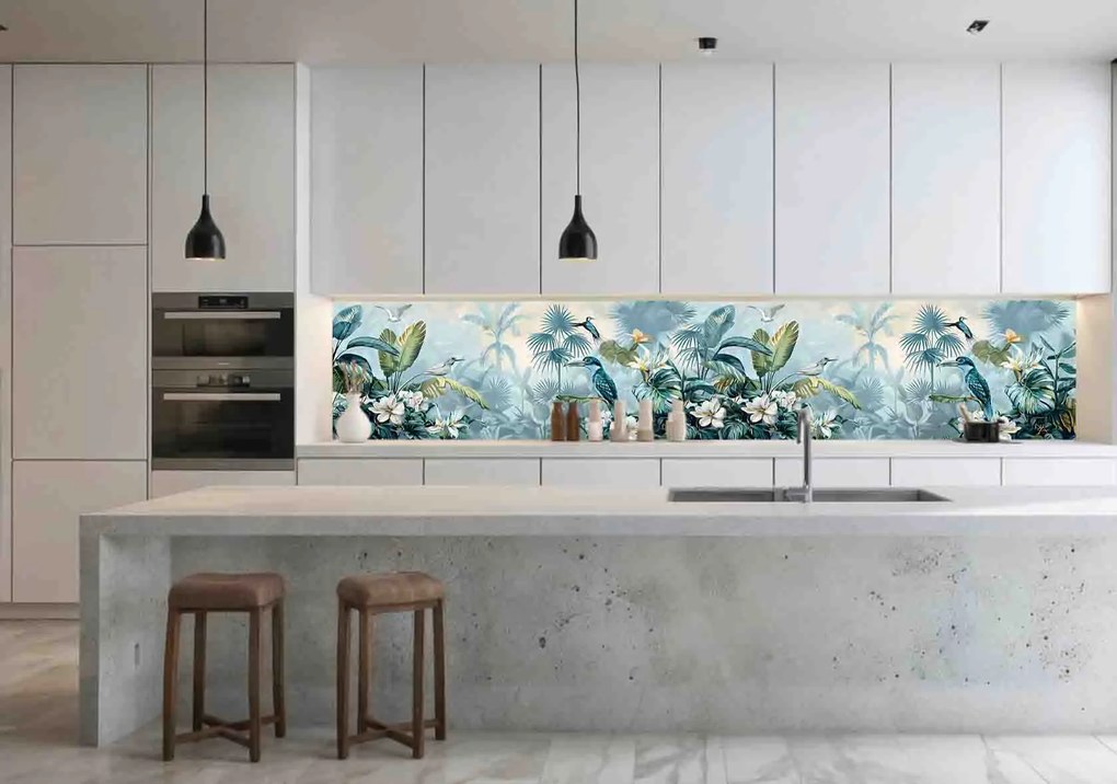 Wallplex konyhahátfal Trópusi Madarak (Méret: 60x300)
