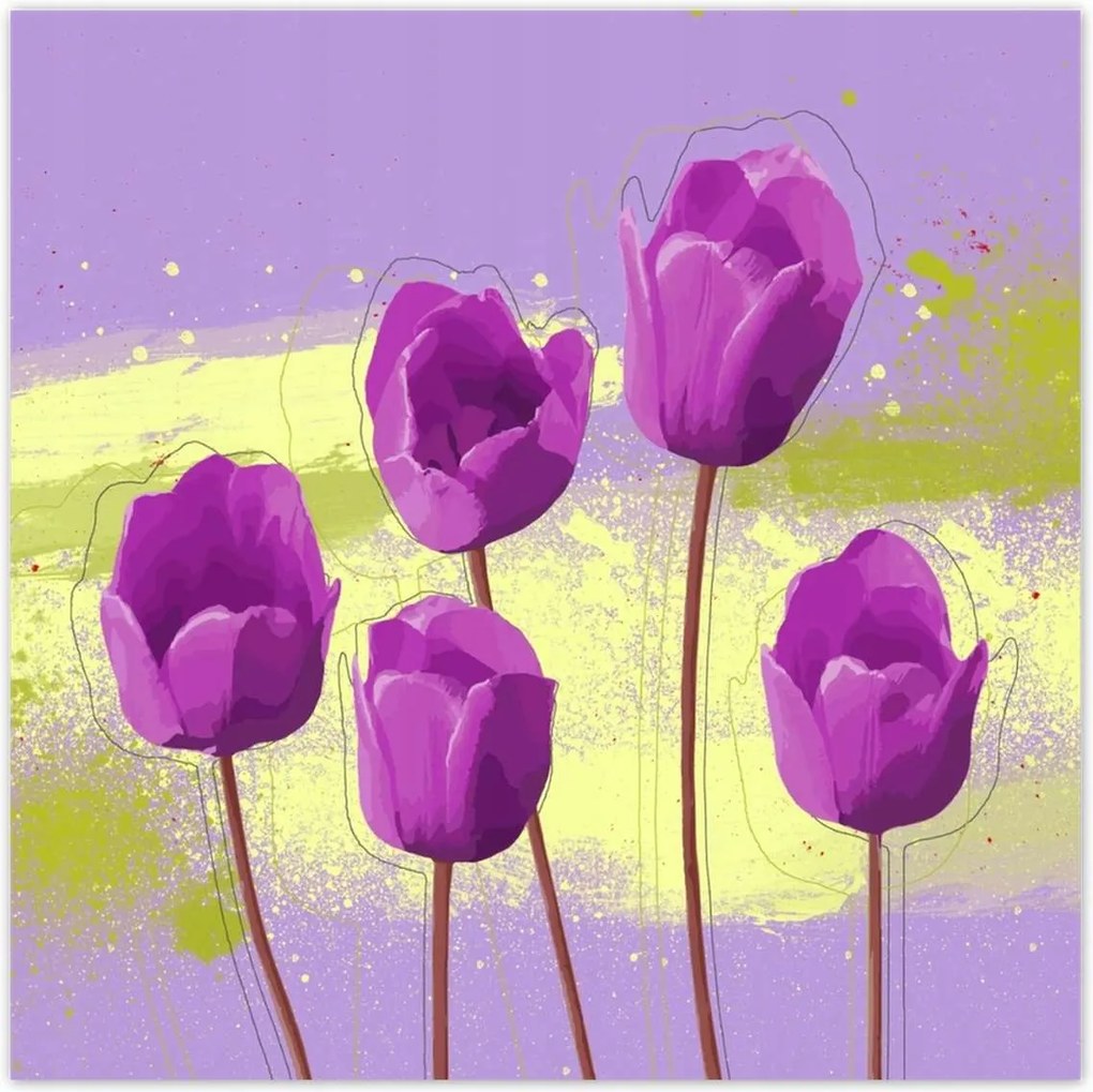 Poszterek 30x30 Virágos lila Virágok