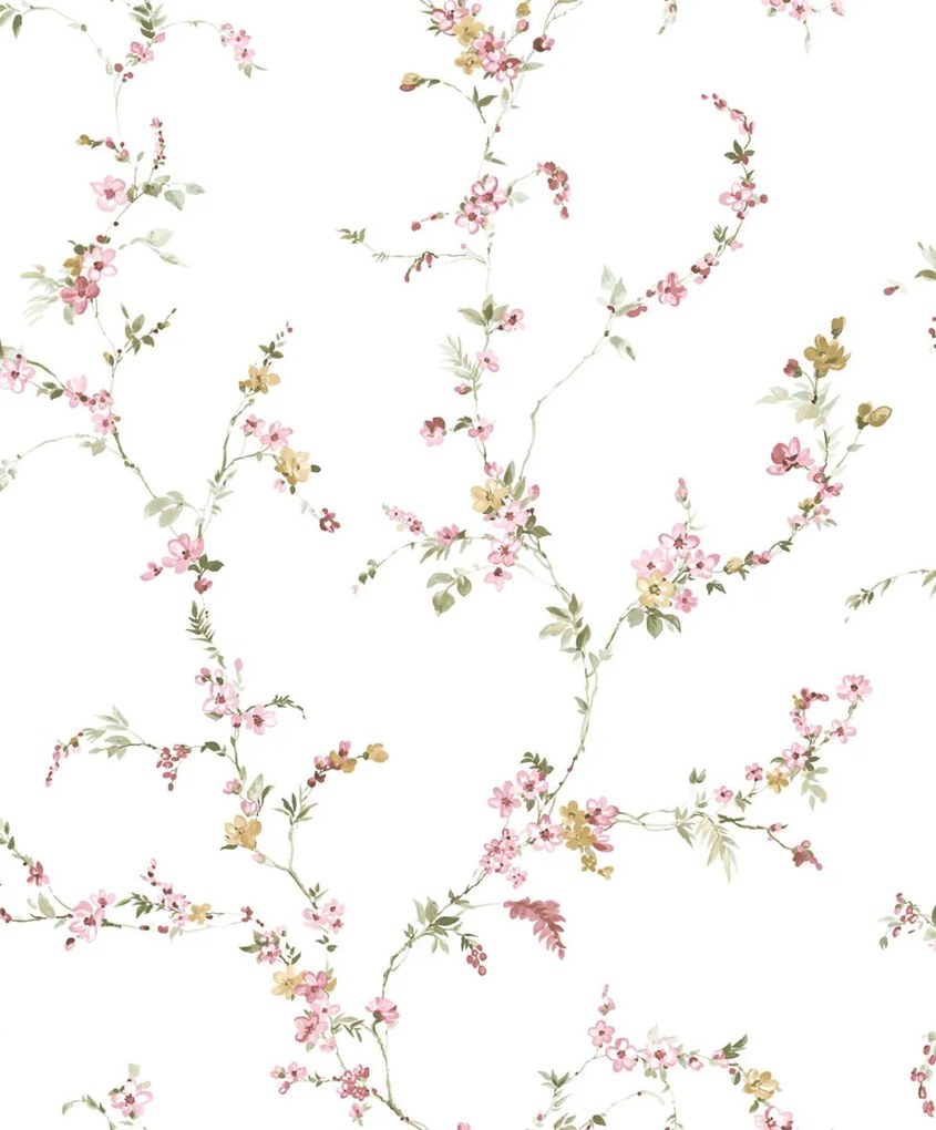 Parato Cristiana Masi Blooming Garden 11 Fiorella fehér-okkersárga virágos vlies tapéta – 8335