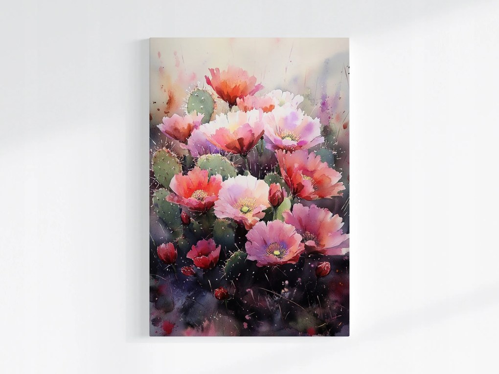 Poszter Természet Növényzet Kaktusz Fügekaktusz Virágok 80x120