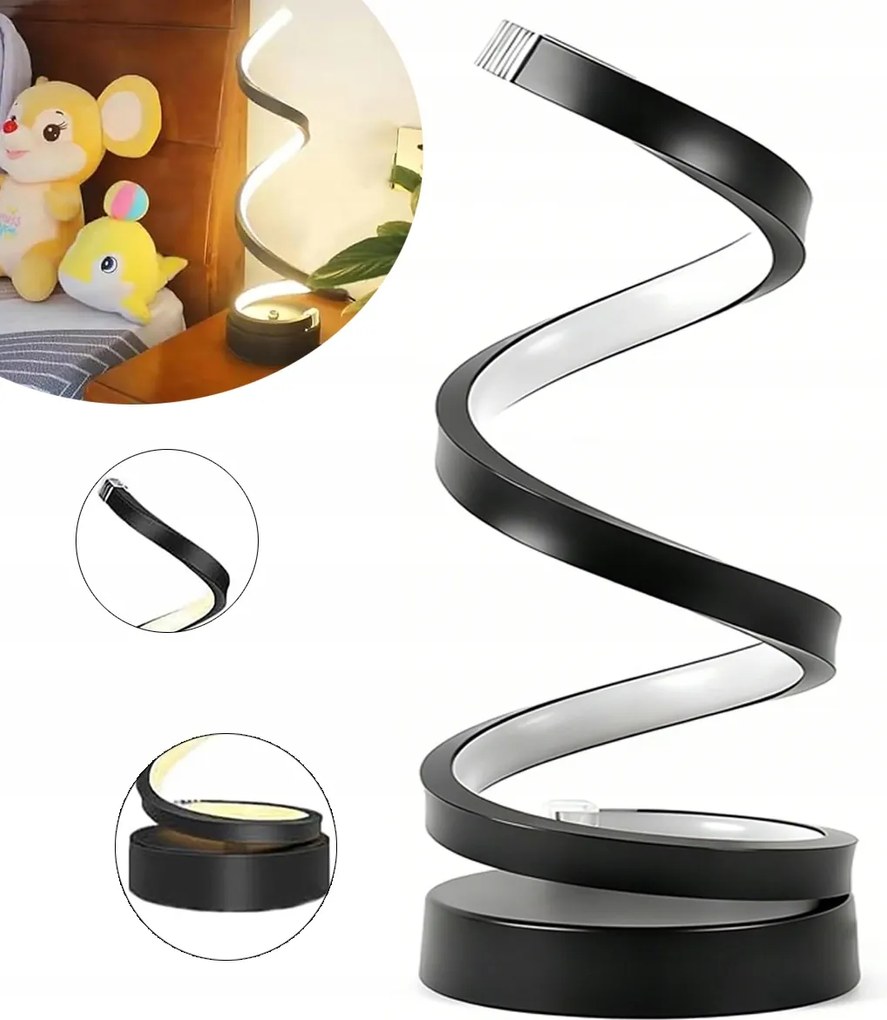 Éjjeli lámpa Asztali lámpa Led Usb Modern Spirál Módok