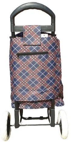 Donzella kisméretű gurulós bevásárlótáska barna kék