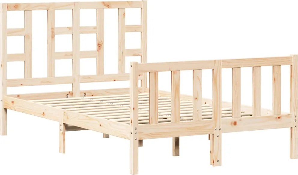 vidaXL tömör fenyőfa ágykeret ágy matrac nélkül 120 x 200 cm