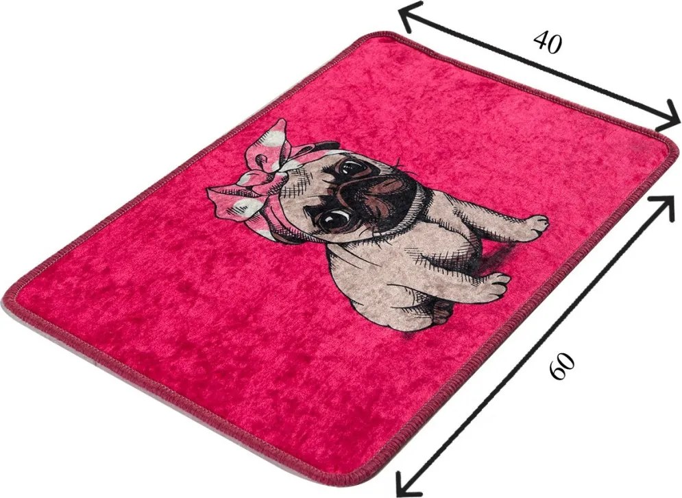 Pink Pug fürdőszobai szőnyeg