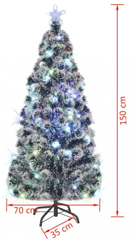 száloptikás megvilágított karácsonyfa állvánnyal 150 cm