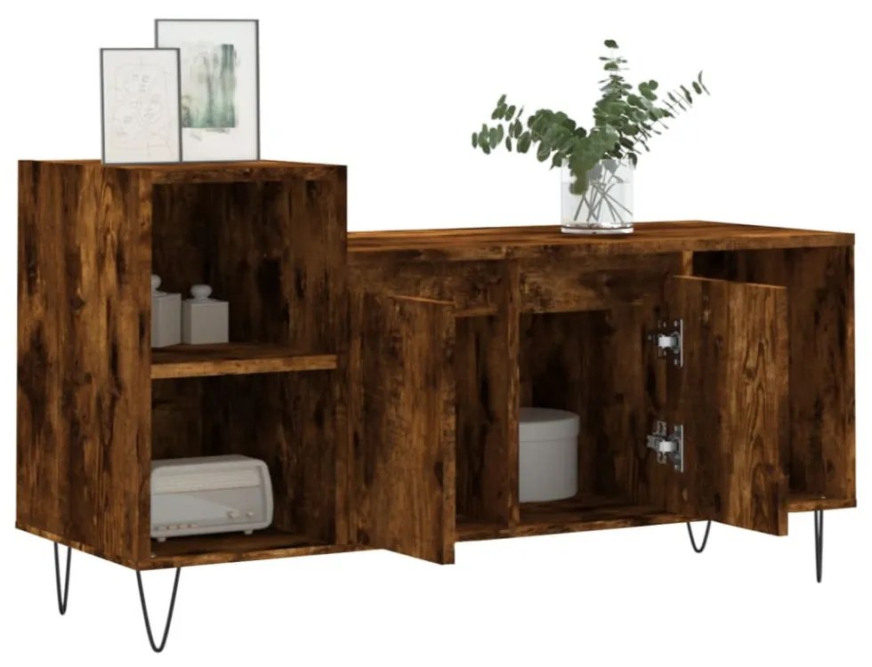 füstös tölgy színű szerelt fa TV-szekrény 100x35x55 cm