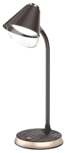 Immax 08971L - FINCH LED asztali lámpa, 9W, 12cm, 230V, barna/arany