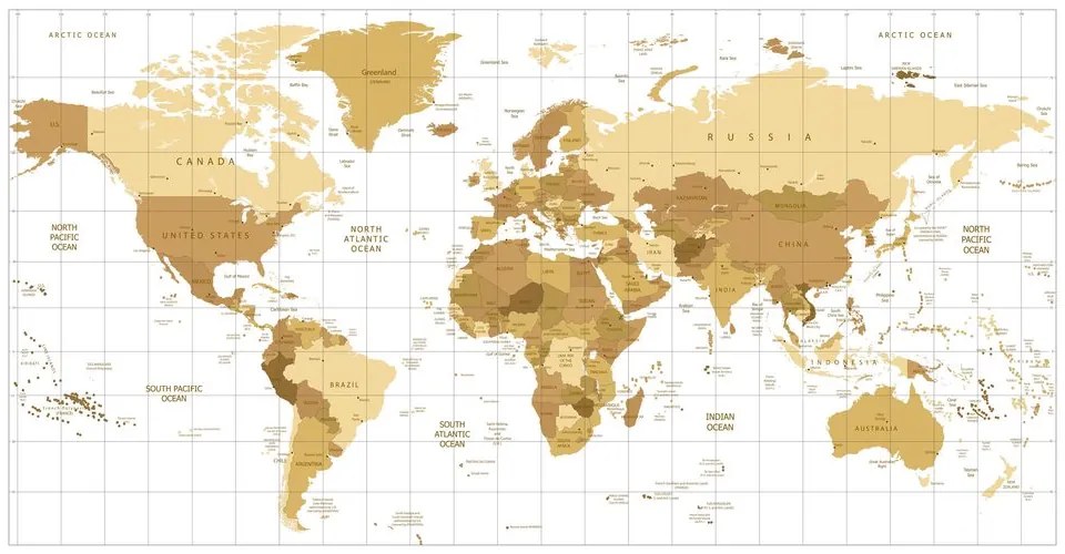 Parafa kép világ térkép bézs színben világos háttéren