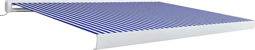 vidaXL kék és fehér motorizált kazettás napellenző 400x300 cm