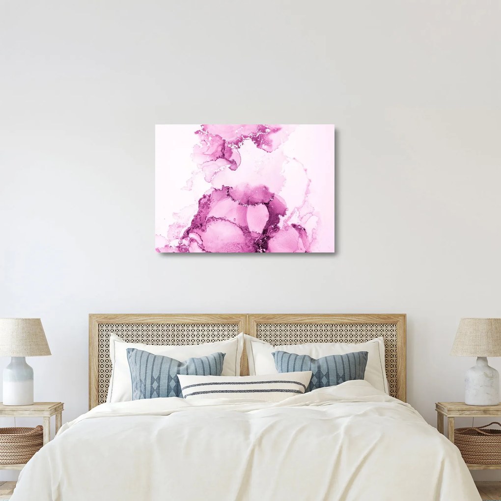 Üveg kép - Rózsaszín dekoráció (70x50 cm)