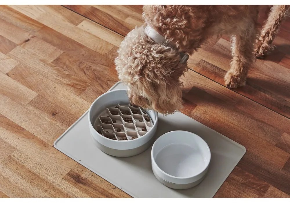 Szilikon habzsolásgátló betét tálba kutyáknak ø 15 cm Lento Slate S/M – MiaCara