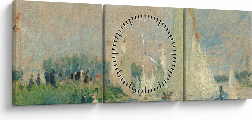 Kép - Auguste Renoir, Regatta at Argenteuil, reprodukciók (órával) (90x30 cm)