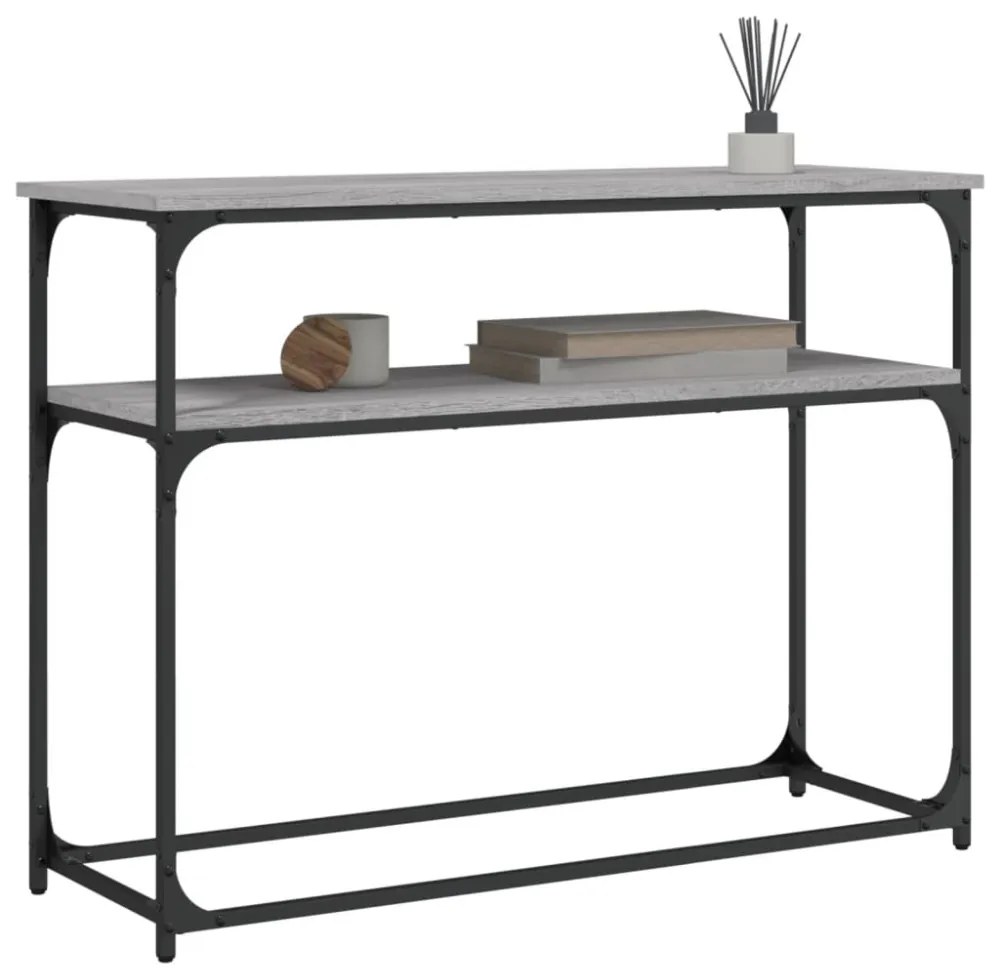 szürke sonoma színű szerelt fa tálalóasztal 100x35,5x75 cm