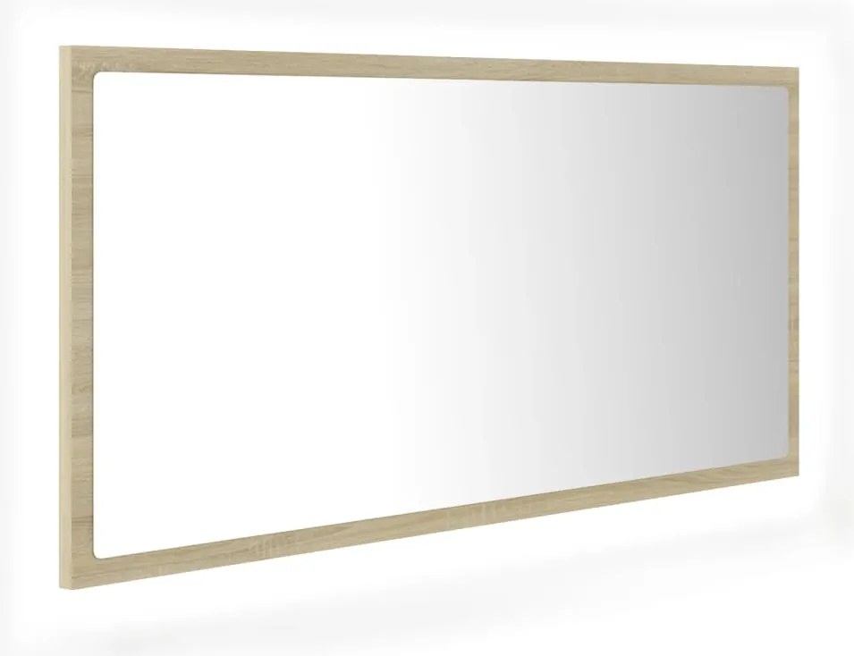 vidaXL sonoma tölgy akril LED-es fürdőszobai tükör 90x8,5x37 cm