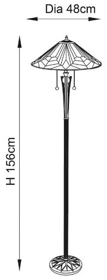 Endon 63934 - Tiffany ASTORIA állólámpa 2xE27/60W/230V, átmérő 48 cm