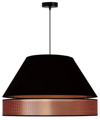 Duolla - Csillár zsinóron COPPER SHINY 1xE27/15W/230V átm. 60 cm fekete/réz