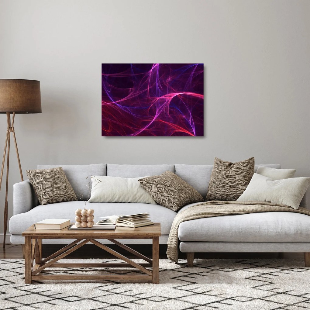 Absztrakt görbék képe (üvegen) (70x50 cm)