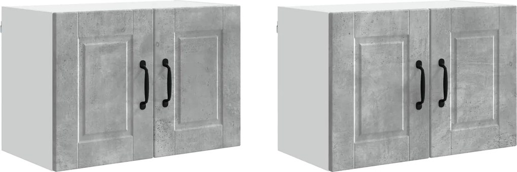 vidaXL Konyhaszekrény 2 pcs Beton Szürke 60 x 31 x 40 cm Faanyag