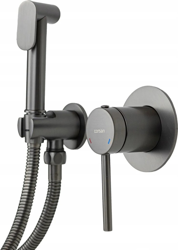 Süllyesztett bidé csaptelep Corsan Lugo CMB7570GM GunMetal tömlővel