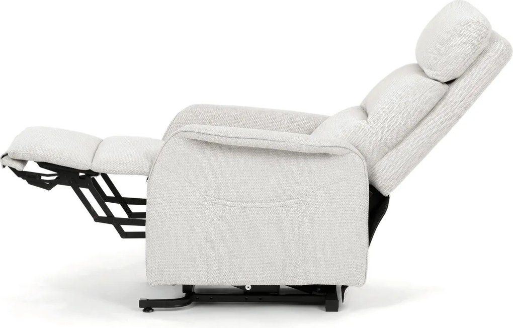 Bézs elektromos relaxfotel kábeles vezérléssel, szövet kárpitozással, TV-L8960 CRM2
