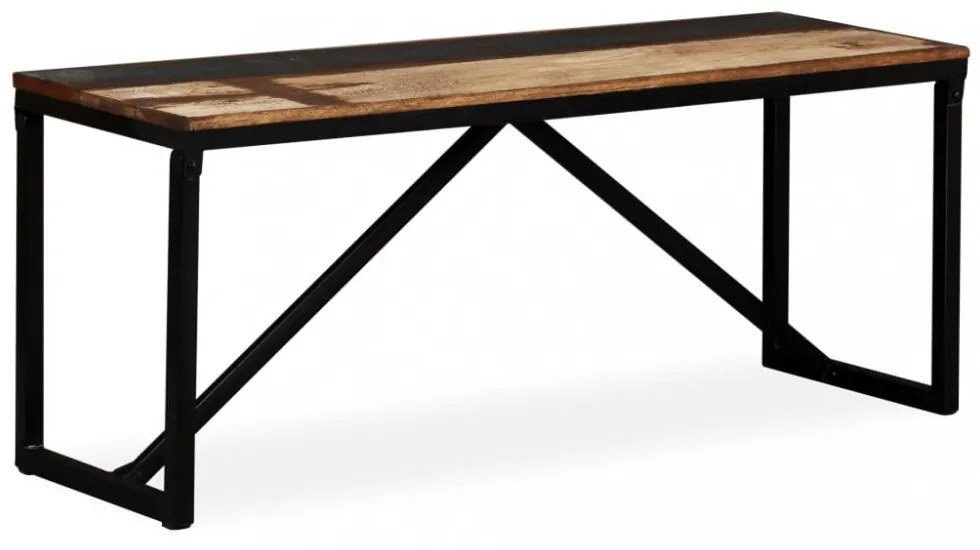 tömör újrahasznosított fa pad 110 x 35 x 45 cm