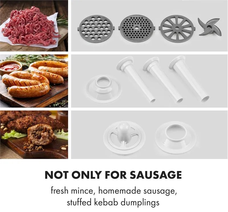 Klarstein Kraftprotz, elektromos húsdaráló, 700 W, réz motor, fehér/ezüst