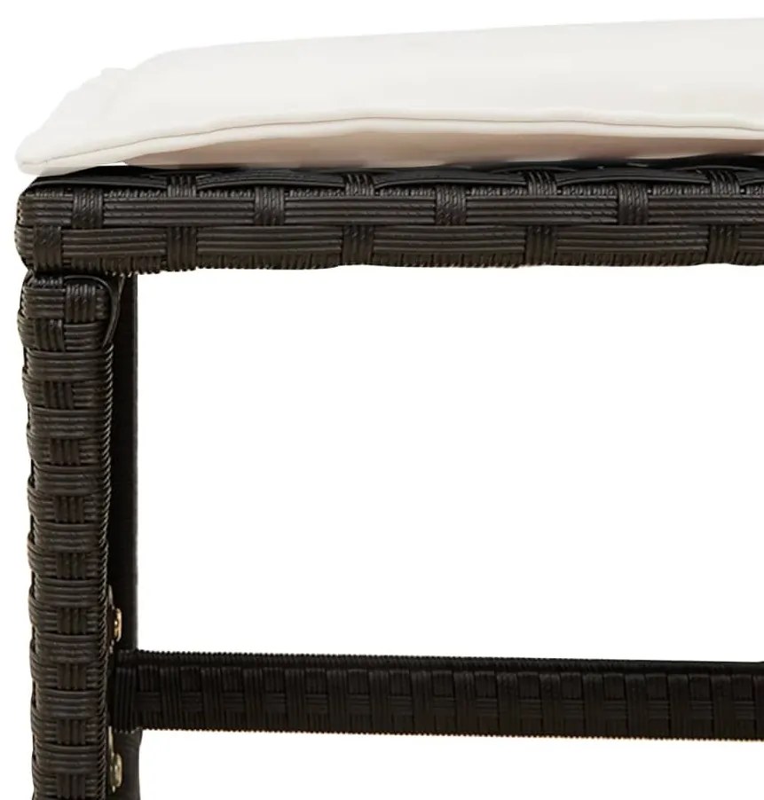 15 részes fekete polyrattan kerti étkezőgarnitúra párnákkal