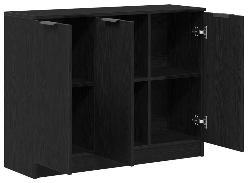 Oldalszekrény Fekete Tölgy 90,5x30x70 cm Műanyagból