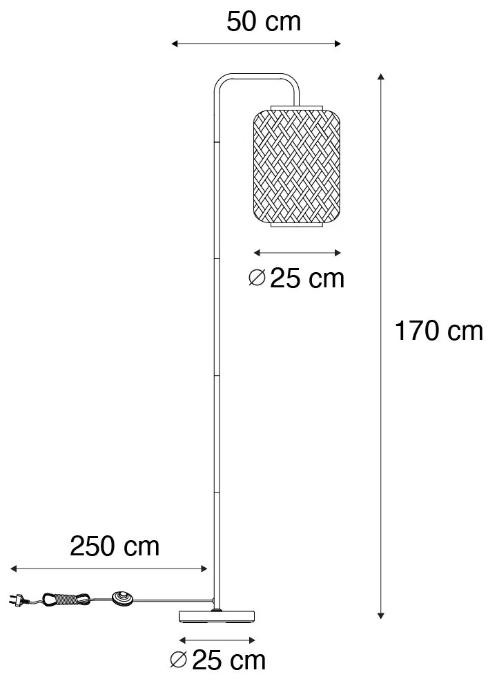 Okos állólámpa bambuszból, WiFi ST64-gyel - Yvonne
