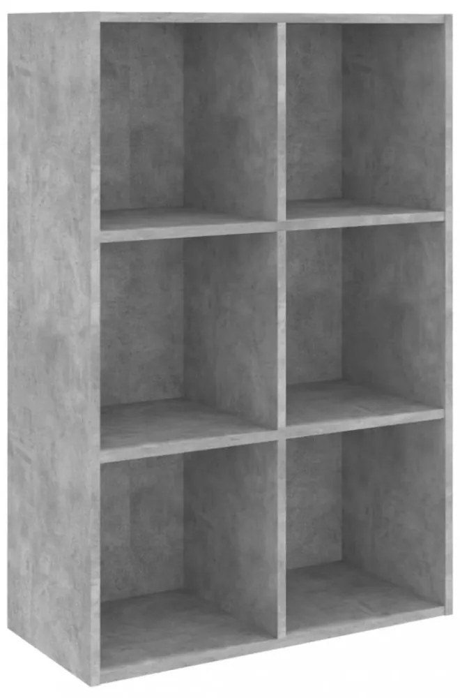 betonszürke szerelt fa könyv-/tálalószekrény 66x30x98 cm