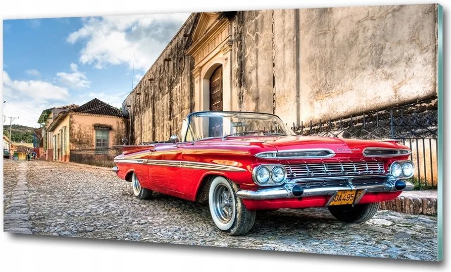 Fotó üvegkép Piros Chevrolet 100x50