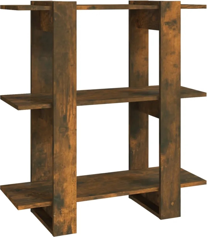 vidaXL füstös tölgy színű térelválasztó könyvszekrény 80x30x87 cm
