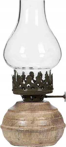 Lampion Gyertyatartó Tealight Fa Petróleum Lámpa Nappali Otthonra 20cm