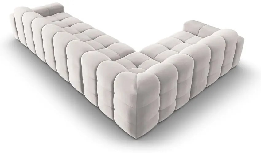 Világosszürke bársony sarokkanapé (bal oldali) Kendal – Micadoni Home