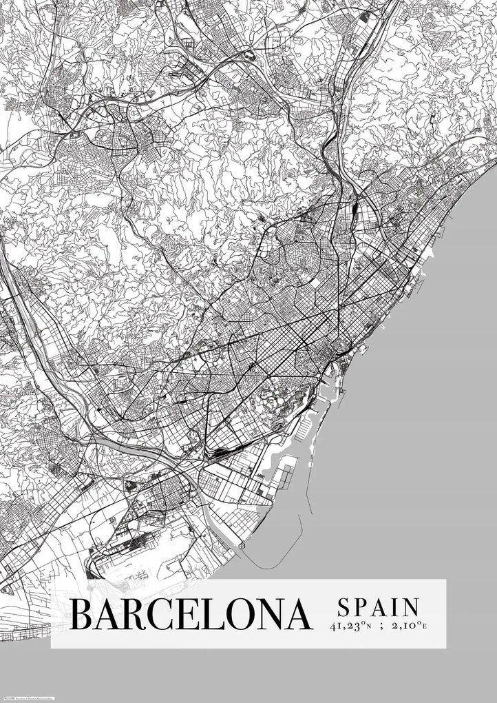 Barcelona várostérkép poszter A2 42x59,4 cm