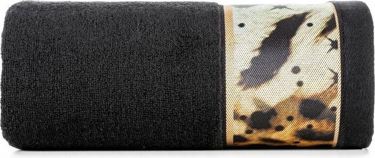 Eva törölköző 50x90 fekete frottír pamut 500 g/m2 Eva Minge