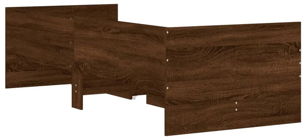 barna tölgyszínű műfa ágykeret fiókokkal 90 x 200 cm