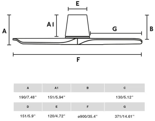 FARO 33827WT-Mennyezeti ventilátor HEY TUB S fekete átm. 90 cm WT + távirányítás