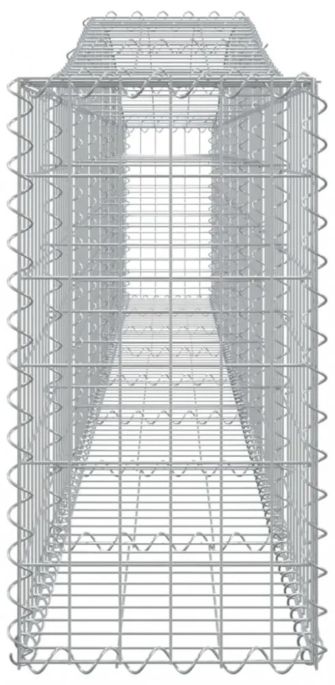 vidaXL 15 db íves horganyzott vas gabion kosár 400x30x60/80 cm