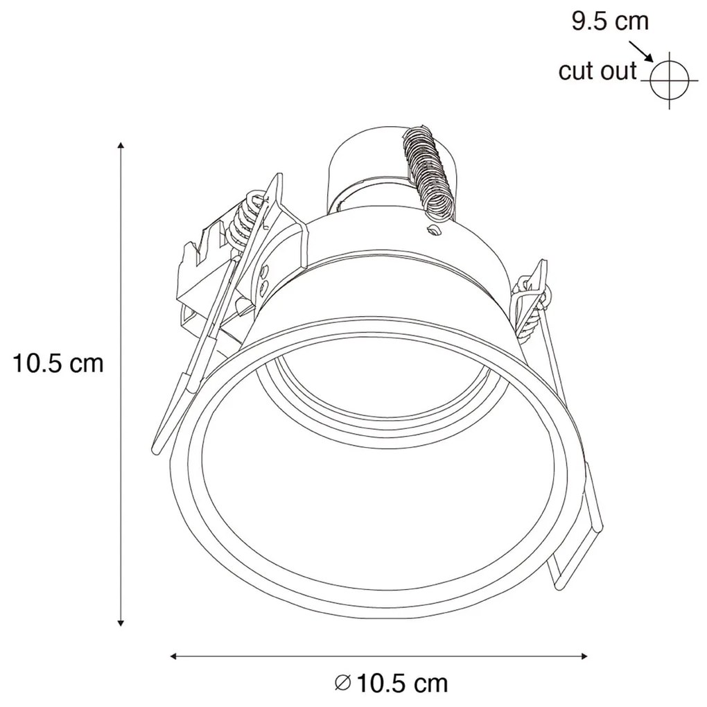Dept modern beépíthető spotlámpa szett, 6 darabos, fekete arannyal GU10 70mm IP44