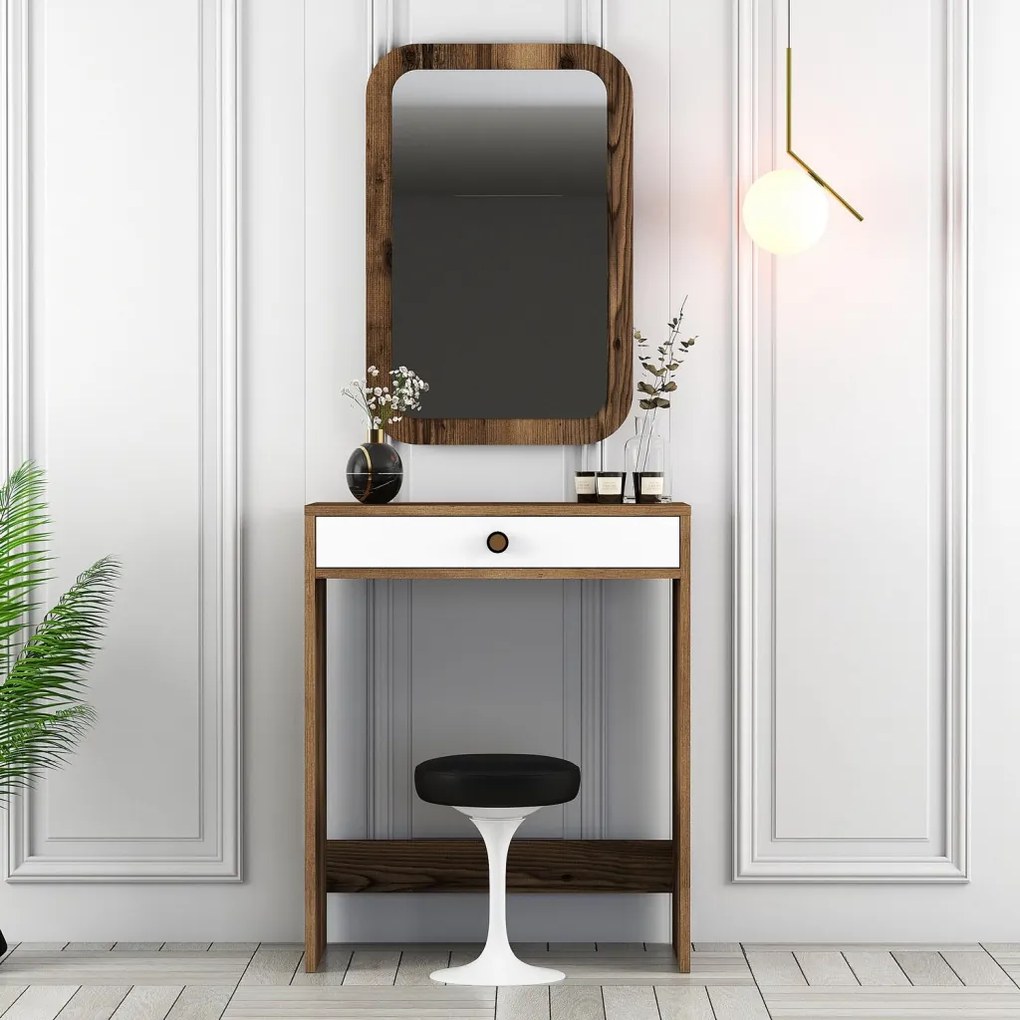 Lizbon Mirror - Walnut, White