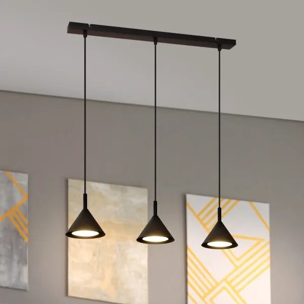 Csillár zsinóron ETNA 3xGX53/10W/230V fekete