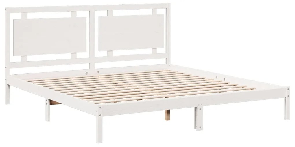 fehér tömör fa extra hosszú ágykeret matrac nélkül 200 x 220 cm
