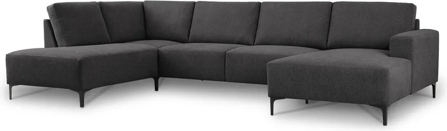 Antracitszürke zsenília sarokkanapé (bal oldali-U alakú) Fabian – Scandic
