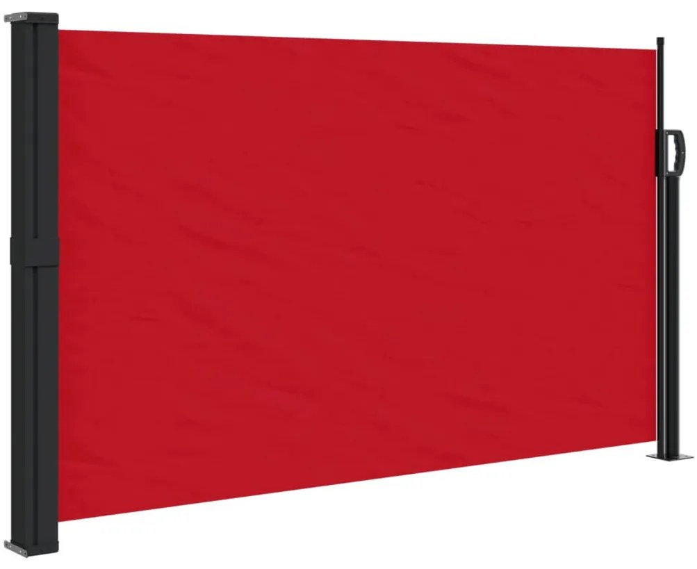 piros behúzható oldalsó napellenző 120 x 600 cm