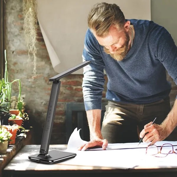 Immax 08965L-LED Dimmelhető lámpa vezeték nélküli töltéssel KINGFISHER 8,5W/230V fekete