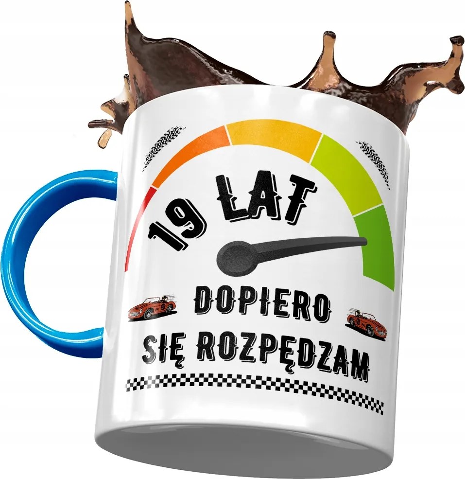 Kék Bögre Születésnapra 19 19. 19. Nyomtatott Fotóval